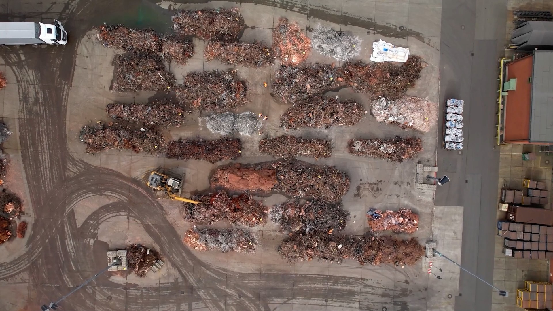 Recycling centre aerial view