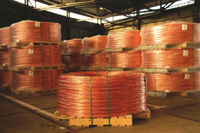 Aurubis copper product for further processing. 