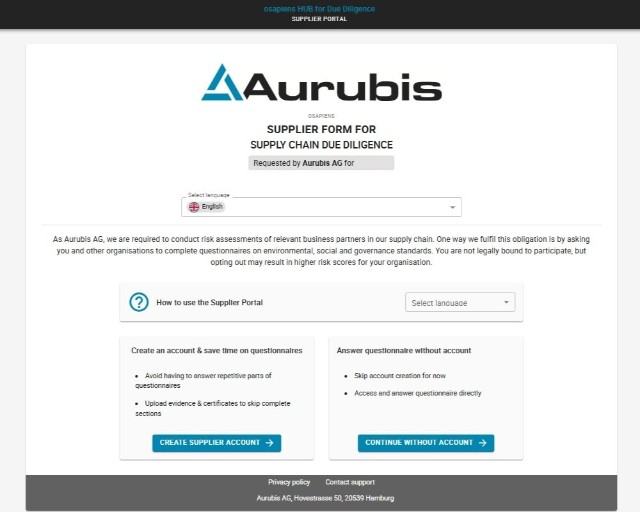 Screenshot Due Diligence Portal-V2